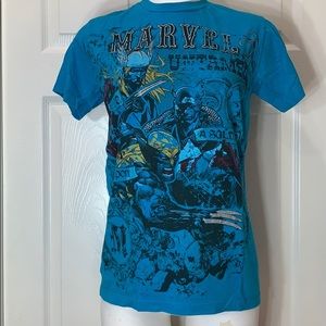 3/$10 Marvel Mad Engine Blue T-shirt. Size M